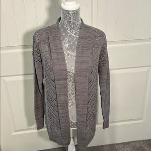 Leo & Nicole Charcoal Open-Front Cardigan